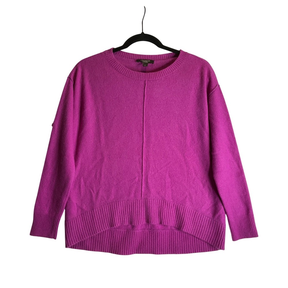 Ann Taylor Cashmere Purple Pullover Sweater Preppy Old Money Minimalist Luxury S